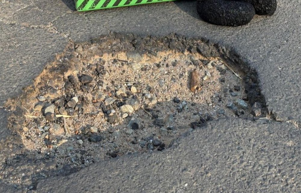 Pothole before repair